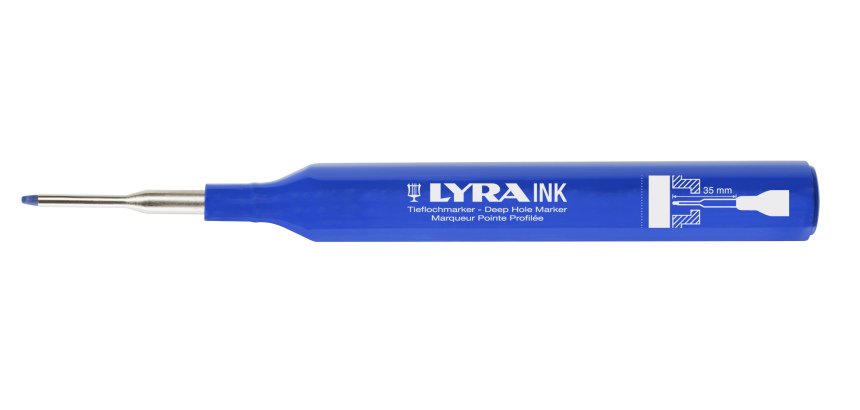 marqueur a pointe profilee lyra ink bleu - encre permanente- trait 1mm
