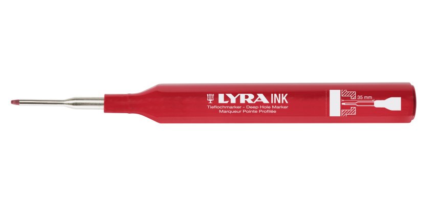 marqueur a pointe profilee lyra ink rouge  -encre permanente-trait 1mm