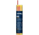 etui mines lyra dry basiques 12 pcs:6 mines graphite+3 mines rou+3 mines jau