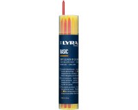 etui mines lyra dry basiques 12 pcs:6 mines graphite+3 mines rou+3 mines jau