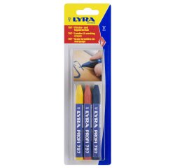 Blister 3 craies forestieres couleurs assorties (jaune/bleue/rouge)ø 11mm 110mm