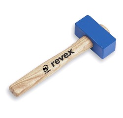 Massette droite angles vifs 1,25kg + manche bois Revex