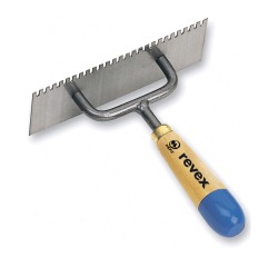 Truelle à berthelet 1 côté dent 6cm soie 1cm Revex