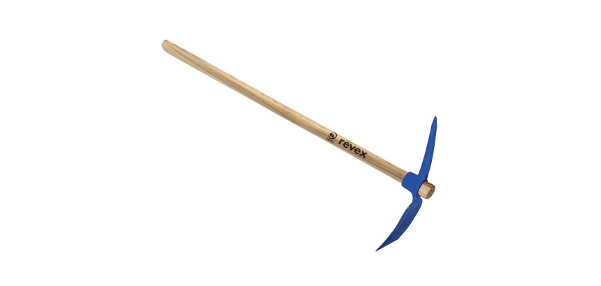 Pioche cantonnier œil rond 2kg + manche 100cm Revex