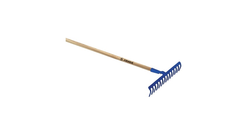 Râteau douille forgée 14 dents courbes + manche Revex