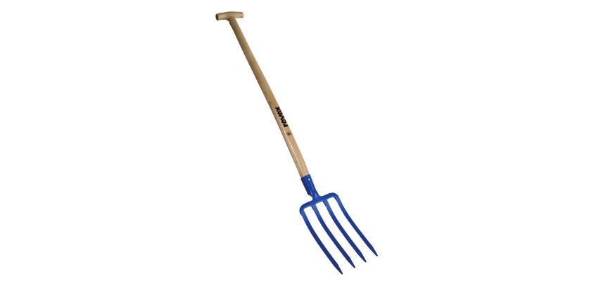 Fourche à bêcher 4 dents 30cm + manche bois béquille