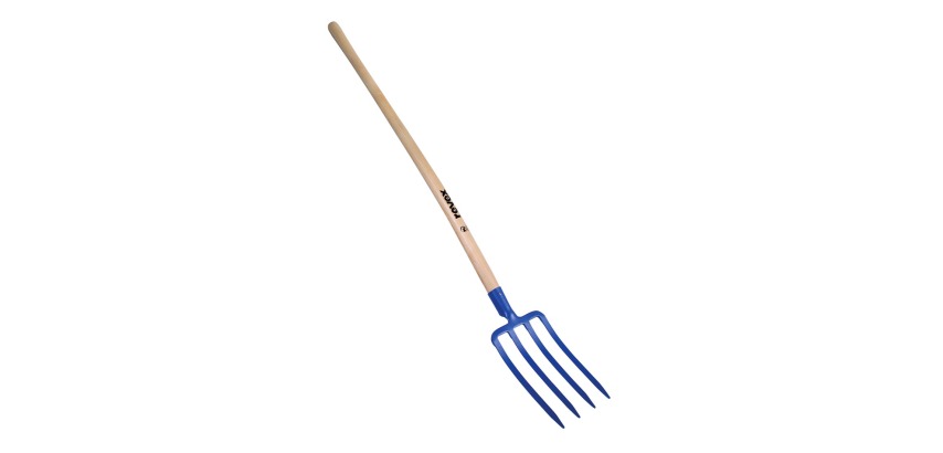 Fourche à bêcher 4 dents 30cm + manche bois pomme
