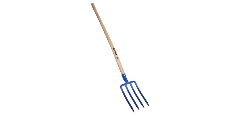 Fourche à bêcher 4 dents 27cm + manche bois pomme Revex