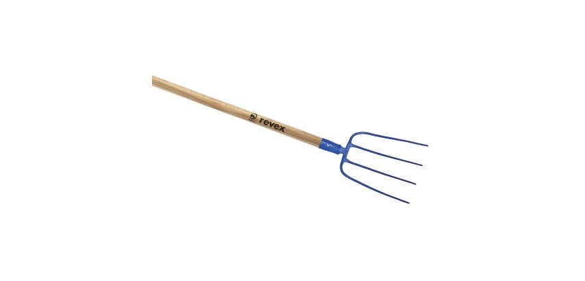 Fourche à fumier 4 dents 30cm + manche frêne pomme Revex