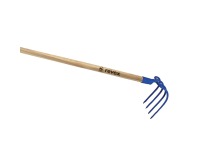 Croc à fumier à douille 4 dents 20cm + manche bois Revex