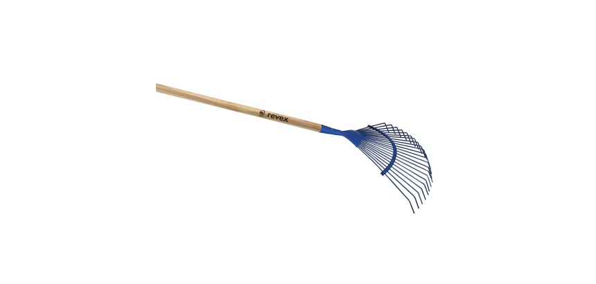 Balai à gazon 22 dents fil rond 45cm + manche