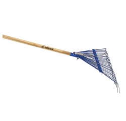 Balais à gazon raidisseur 24 dents fil plat 60cm + manche