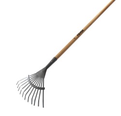 Balai de rocaille 11 dents plates 25cm + manche Revex