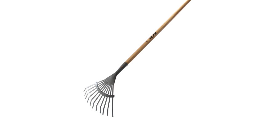 Balai de rocaille 11 dents plates 25cm + manche Revex