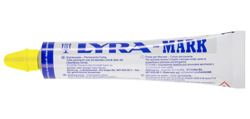 tube peinture indélébile lyra mark - marqueur a bille- jaune - pointe 3 mm