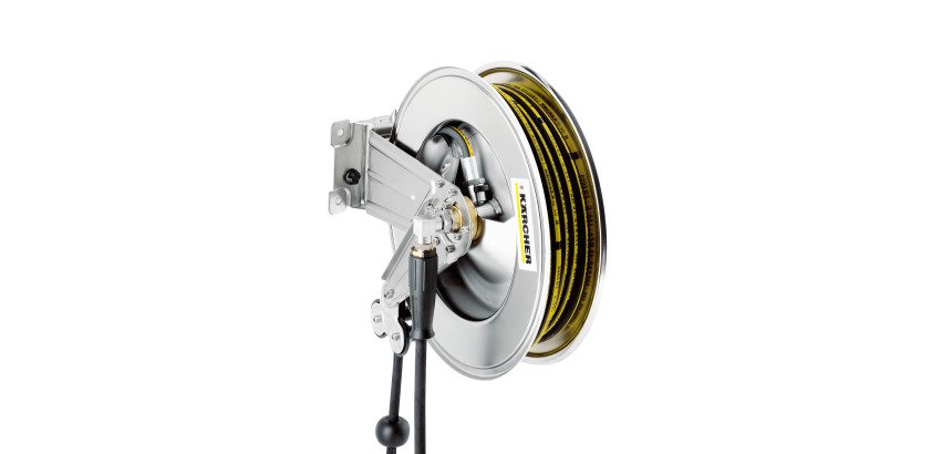 Kärcher - Enrouleur de flexible automatique, acier inoxydable avec support pivotant, 20 m