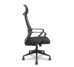 Silla Pro534 respaldo malla negro asiento tela base piramidal negra ruedas nailon - Gris