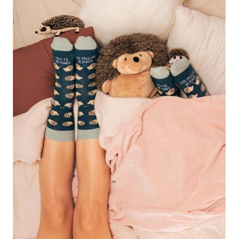 Calcetines "Me pones los pelillos de punta" Azul talla 42-46