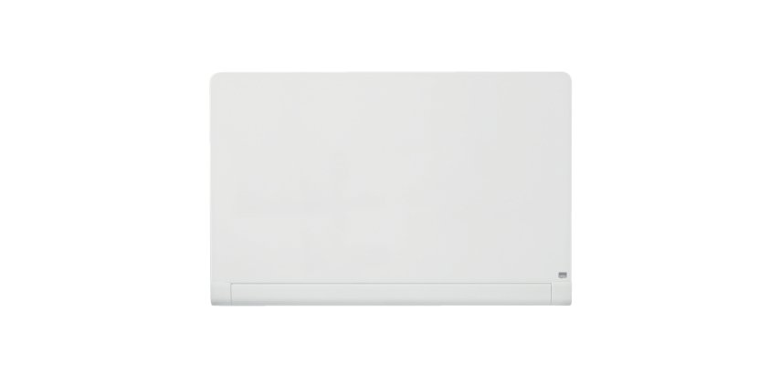Pizarra magnética de cristal Nobo Impression Pro de 1260x710mm con bandeja para rotuladores oculta