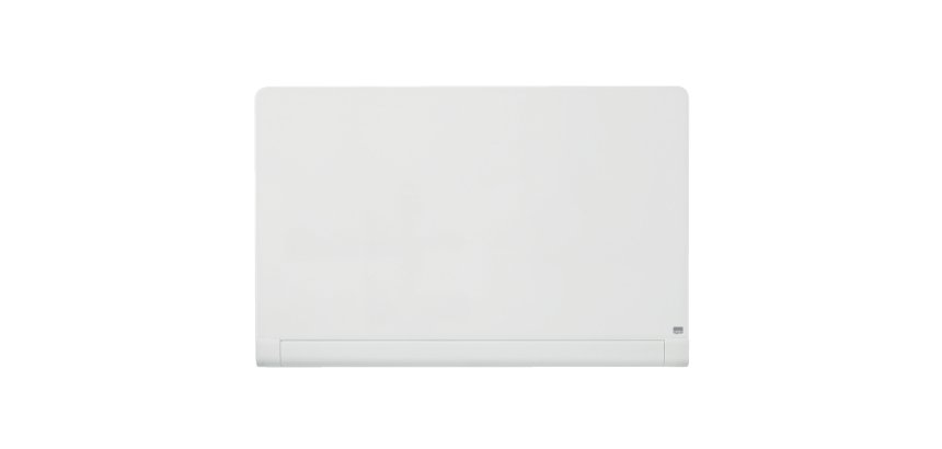 Pizarra magnética de cristal Nobo Impression Pro de 1260x710mm con bandeja para rotuladores oculta
