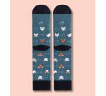 Calcetines "Amor Gatuno" verde talla 36-41
