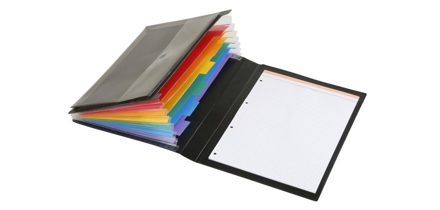 Trieur extensible A4 plastique Manager Viquel Rainbow Class - 6 compartiments