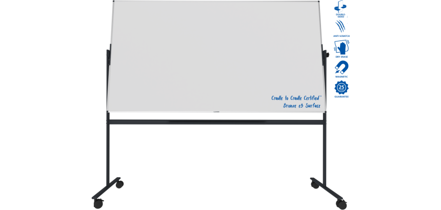 Tableau blanc rotatif émaillé UNITE PLUS 120x220cm - Legamaster