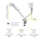 Brazo para monitor doble Platinum Series™ Blanco Fellowes