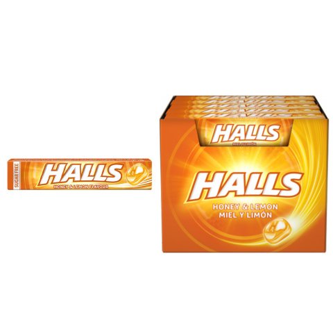 Caramelos Halls Honey Lemon Sin Azúcar - Estuche 20 Unidades