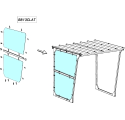 Bardage latéral droite ou gauche plexiglass 6mm pour ABRI B813C