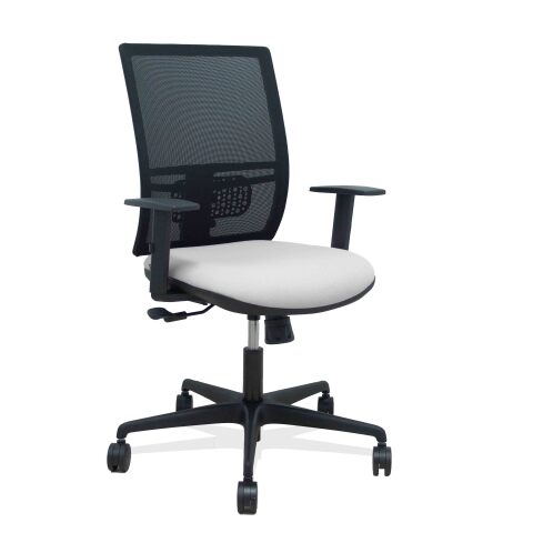 Silla de oficina Yunquera sincronizada malla brazos regulables - Gris claro