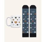 Kit Taza + Calcetines "Amor gatuno" talla 42-46
