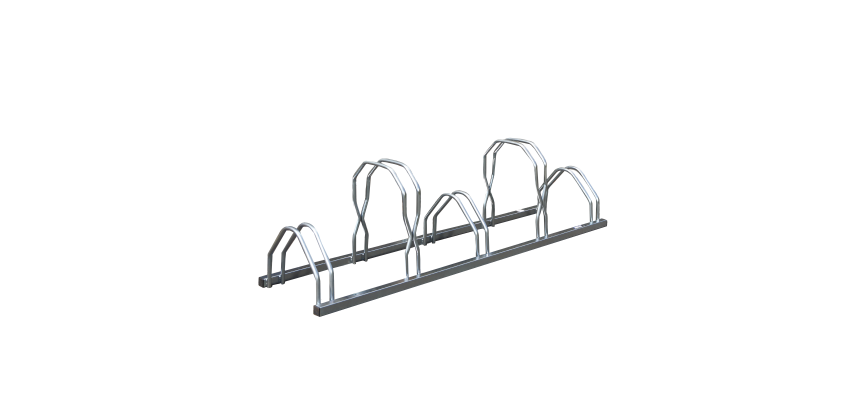 Râtelier 5 vélos sur 2 niveaux  finition zinguée