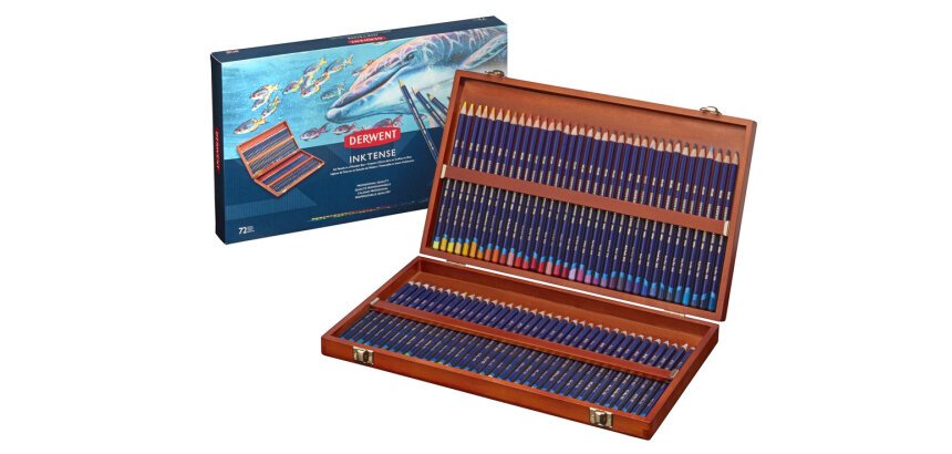 Caja de madera de 72 lápices Derwent Inktense