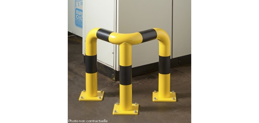 Barrières de protection droite ou en angle Tube Ø 60 x 2 mm d'épaisseur  En angle 64 x 64 x HT 35 cm