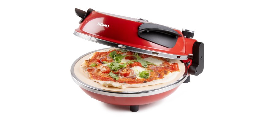 DOMO DO9284PZ Four à pizza « My Express Pizza » rouge - pierre en céramique