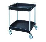 Desserte 2 plateaux bacs 180 kg 645 x 410 mm roue TPE