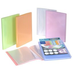 Protège-documents Viquel polypropylène translucide personnalisable 40 pochettes - 80 vues couleurs assorties