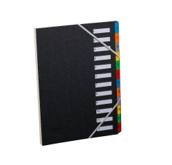 Trieur couverture celloderme 12 divisions coloris noir