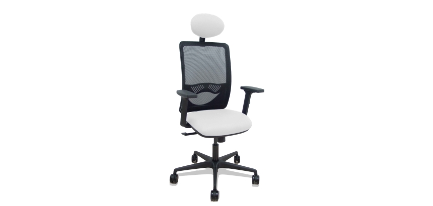 Silla de oficina Zulema con reposabrazos 2D y cabecera