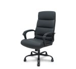 Fauteuil de bureau Opti 545, simili cuir noir, piètement en métal noir
