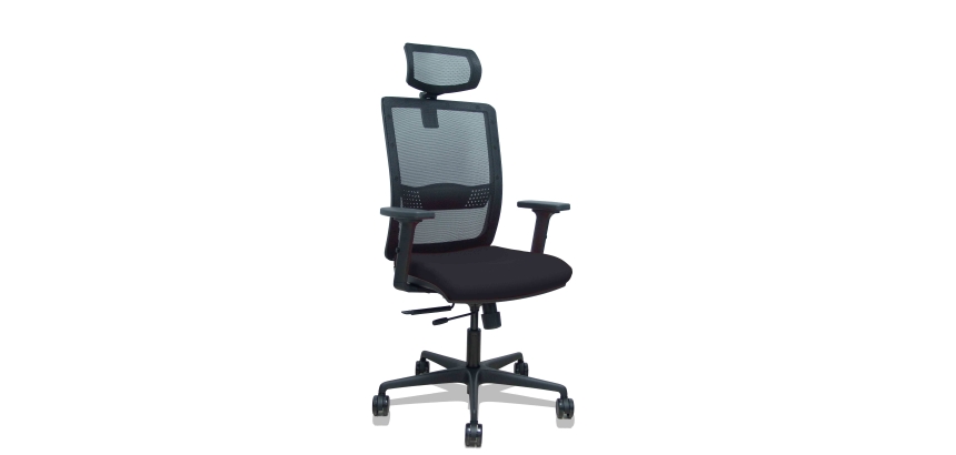 Silla de oficina Haches con reposabrazos 2D y cabecera