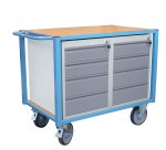 Servante établi équipée 8 tiroirs plateau médium 1060 x 680 mm 500 kg roue TPE