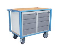 Servante établi équipée 8 tiroirs plateau médium 1060 x 680 mm 500 kg roue TPE