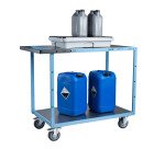 Servante mécano-soudée 2 plateaux tôle galvanisée 250 kg 1000 x 600 mm roue TPE