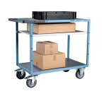 Servante mécano-soudée 3 plateaux tôle galvanisée 400 kg 1000 x 600 mm roue TPE