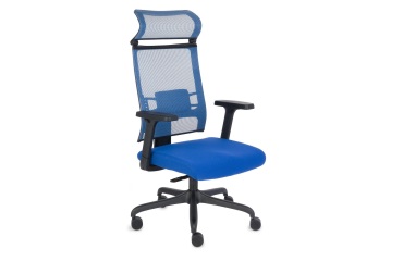 Ergonomischer Bürostuhl ERGOFIX, aus Stoff und Mesh, mit 3D-Armlehnen und Kopfstütze