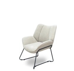 FORÖL - Modelo Opti526- Módulo de espera de una plaza - Tapizado en tela color beige. Estructura de hierro en color negro.