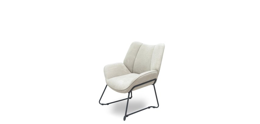 FORÖL - Modelo Opti526- Módulo de espera de una plaza - Tapizado en tela color beige. Estructura de hierro en color negro.