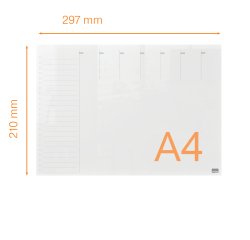 Organizador semanal de acrílico de sobremesa NOBO A4, transparente